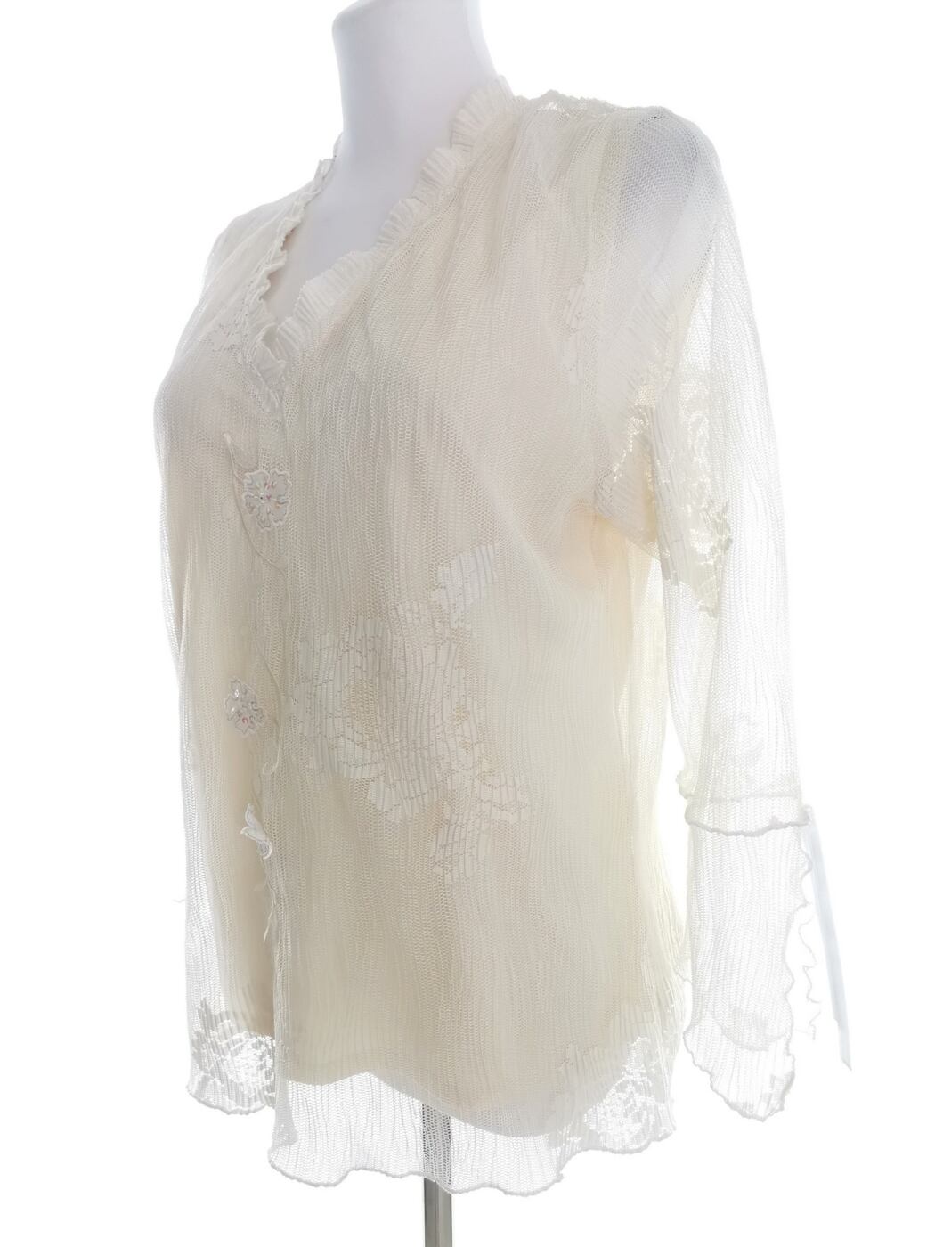 Avalon Collection Rozmiar 16 (44) Kolor Kremowy W serek Bluzka Rękaw 3/4