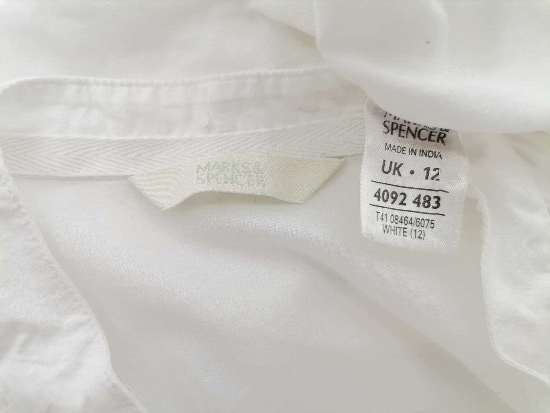 IMG_20220203_163238.jpg Marks&spencer Rozmiar 12 (40) Kolor Biały Kołnierz Koszula Zapinana Bluzka Rękaw 3/4 Materiał Bawełna 100%