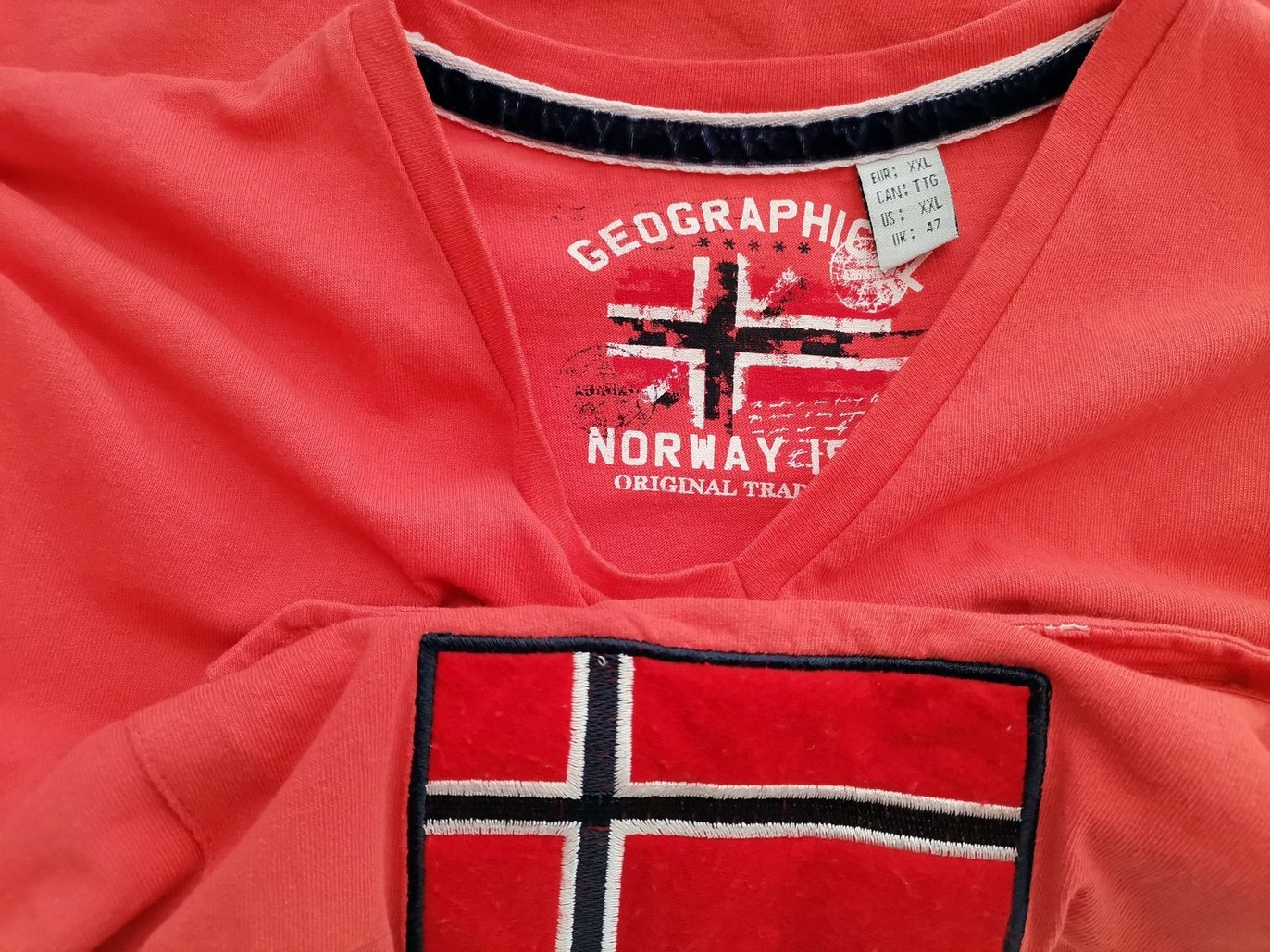 IMG_20220209_093744.jpg Geographical Norway Rozmiar XXL Kolor Pomarańczowy Męski T-Shirt Krótki rękaw Materiał Bawełna 100%