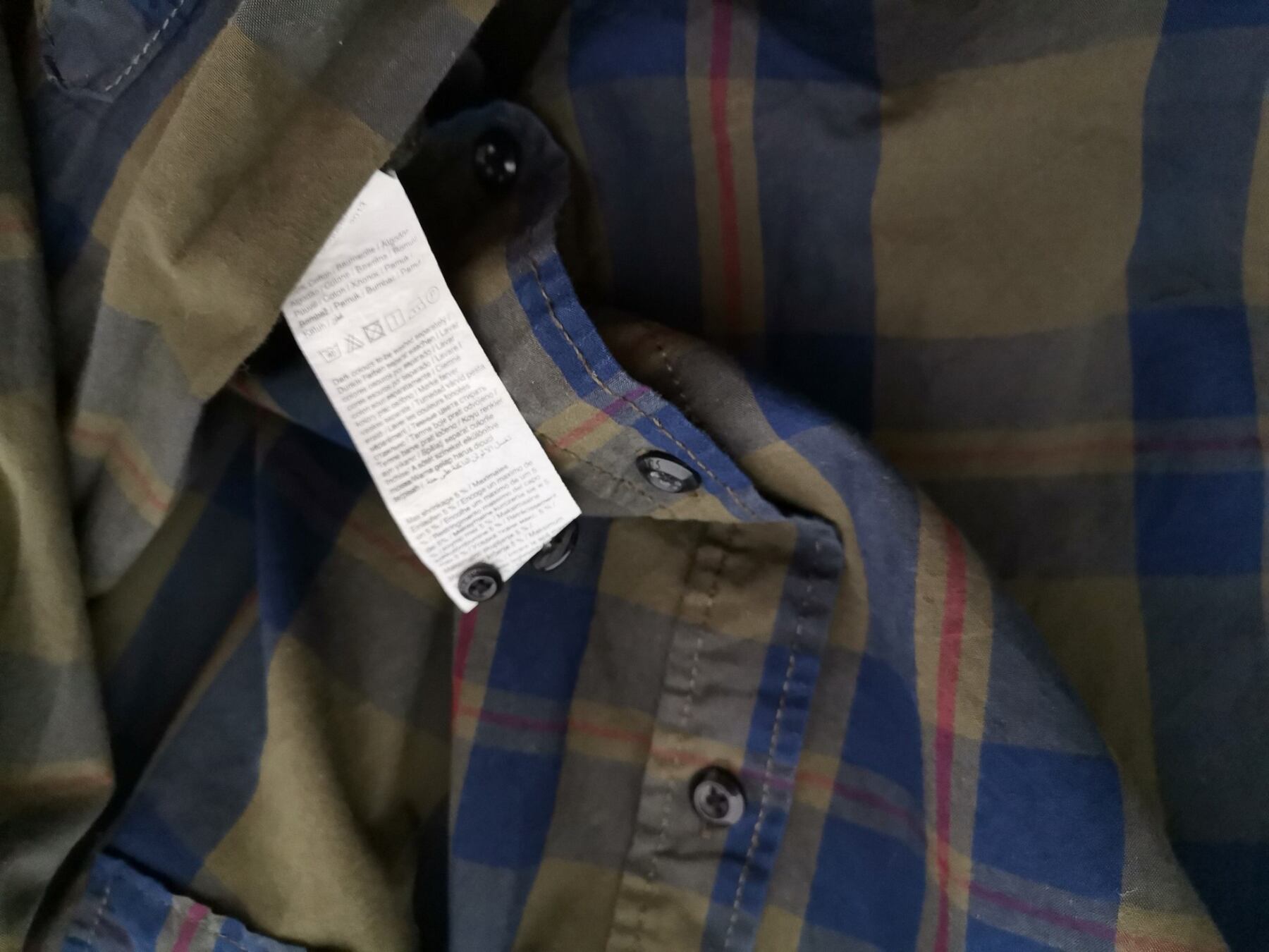 IMG_20220209_111431.jpg Rozmiar M Kolor Khaki Krata Kołnierz Męska Koszula Casual Długi rękaw Materiał Bawełna 100%