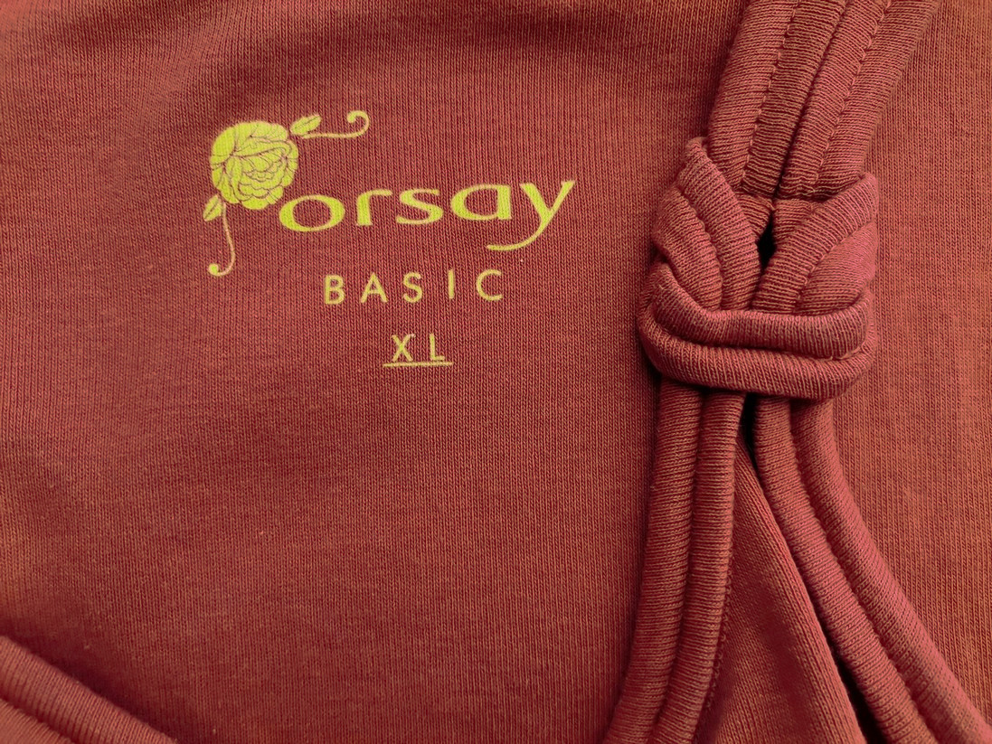 Orsay Rozmiar XL Kolor Pomarańczowy Dekolt U Bluzka Bezrękawnik