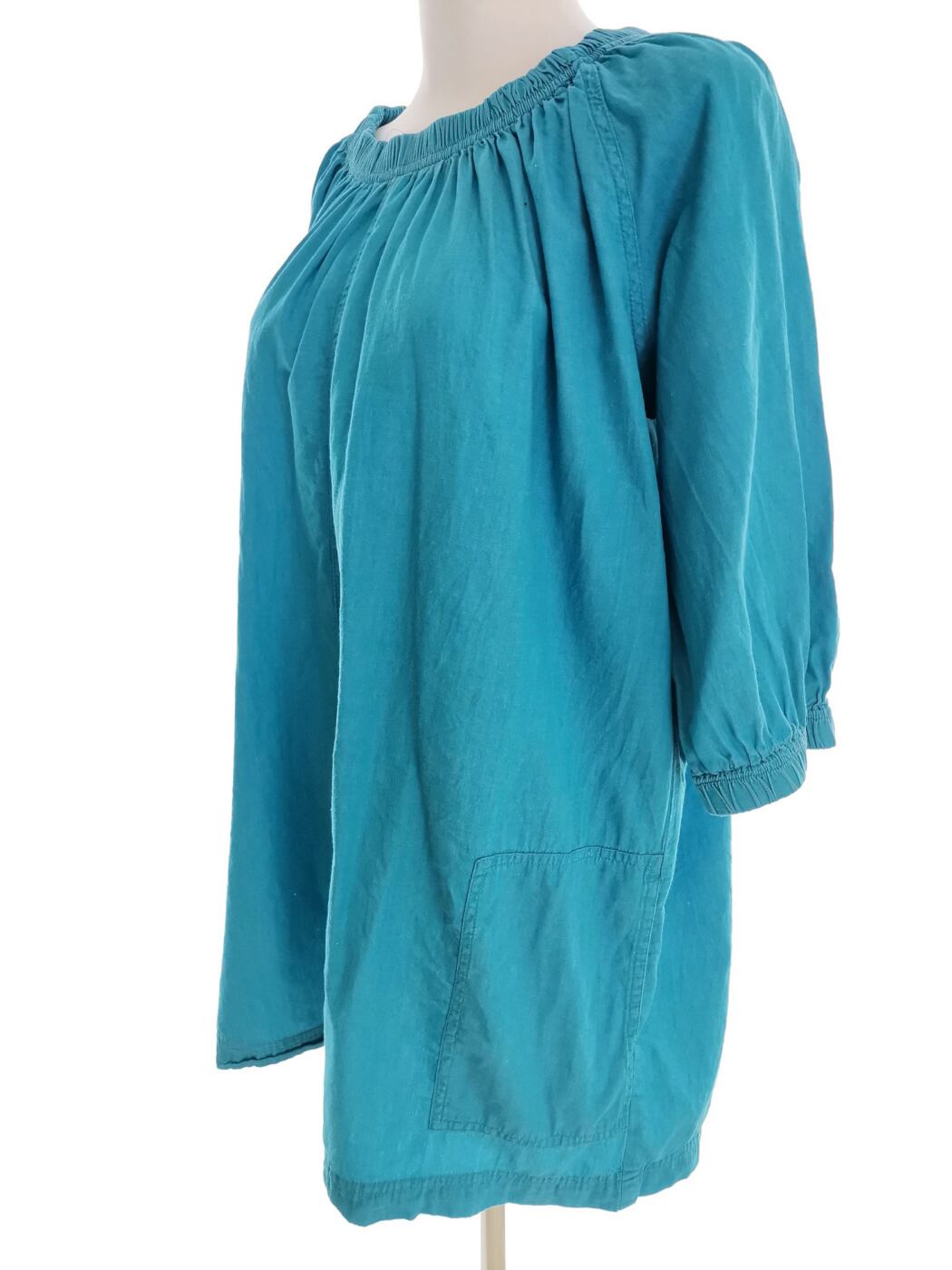 Uno Rozmiar ONE SIZE (46/48) Kolor Niebieski W łódkę Tunika Bluzka Rękaw 3/4 Materiał Bawełna 100% Uno Rozmiar ONE SIZE (46/48) Kolor Niebieski W łódkę Tunika Bluzka Rękaw 3/4 Materiał Bawełna 100%