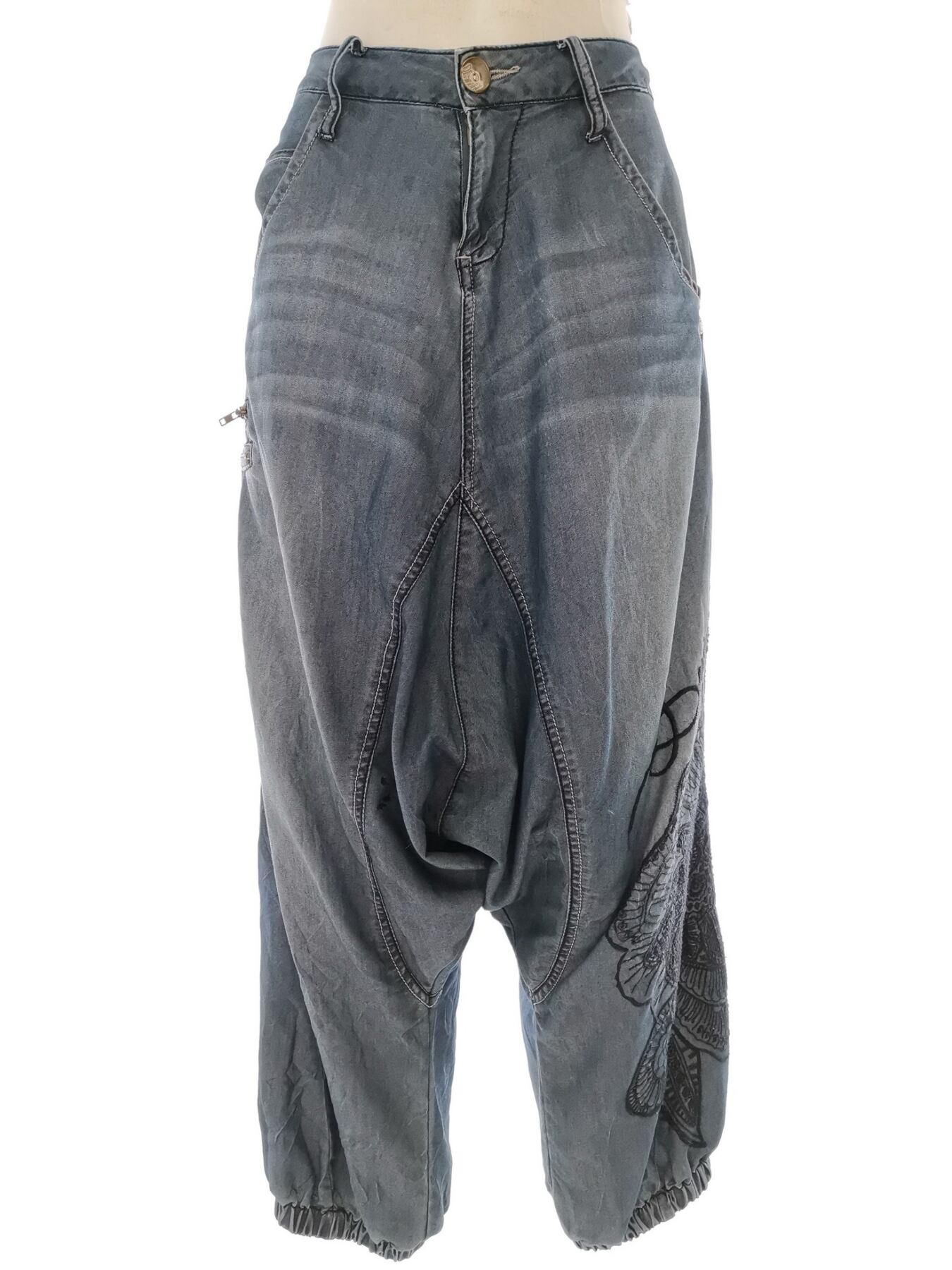 DESIGUAL Rozmiar 30 (46) Kolor Niebieski Spodnie Casual
