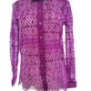 River island Rozmiar 8 (34) Kolor Fioletowy Kołnierz Bluzka Zapinana Długi rękaw
