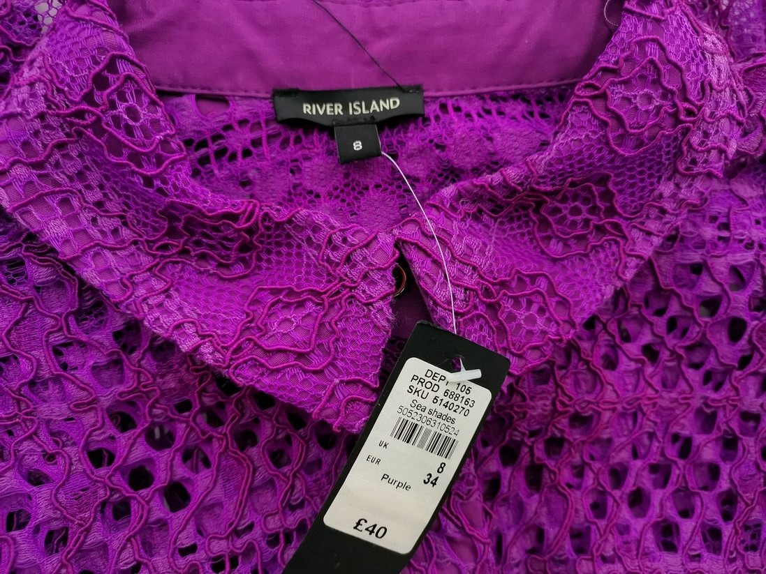 IMG_20220214_134755.jpg River island Rozmiar 8 (34) Kolor Fioletowy Kołnierz Bluzka Zapinana Długi rękaw