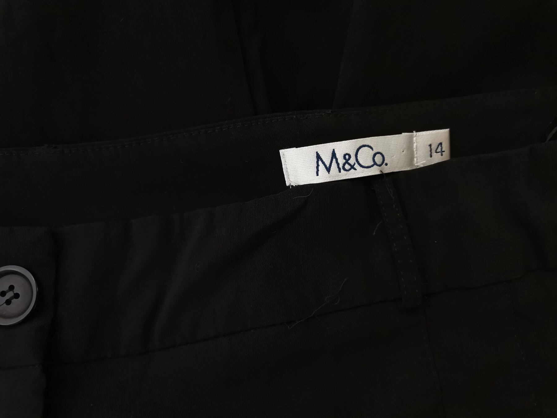 IMG_20220214_140639.jpg M & co Rozmiar 14 (42) Kolor Czarny Spodnie Eleganckie Materiał Wiskoza