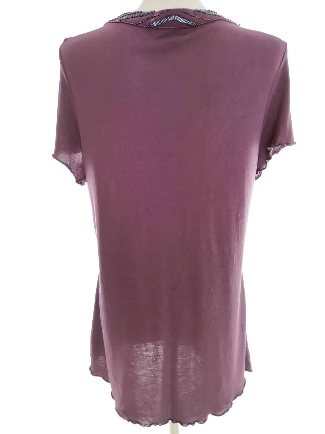 Monsoon Rozmiar 18 (46) Kolor Fioletowy W serek Tunika Bluzka Krótki rękaw Materiał Modal 100% Monsoon Rozmiar 18 (46) Kolor Fioletowy W serek Tunika Bluzka Krótki rękaw Materiał Modal 100%