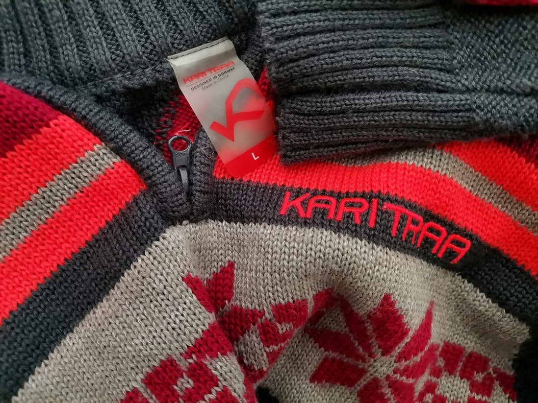 IMG_20220217_140305.jpg Kari Traa Rozmiar L Kolor Szary High Neck Sweter Długi rękaw Materiał Wełna Gruba dzianina