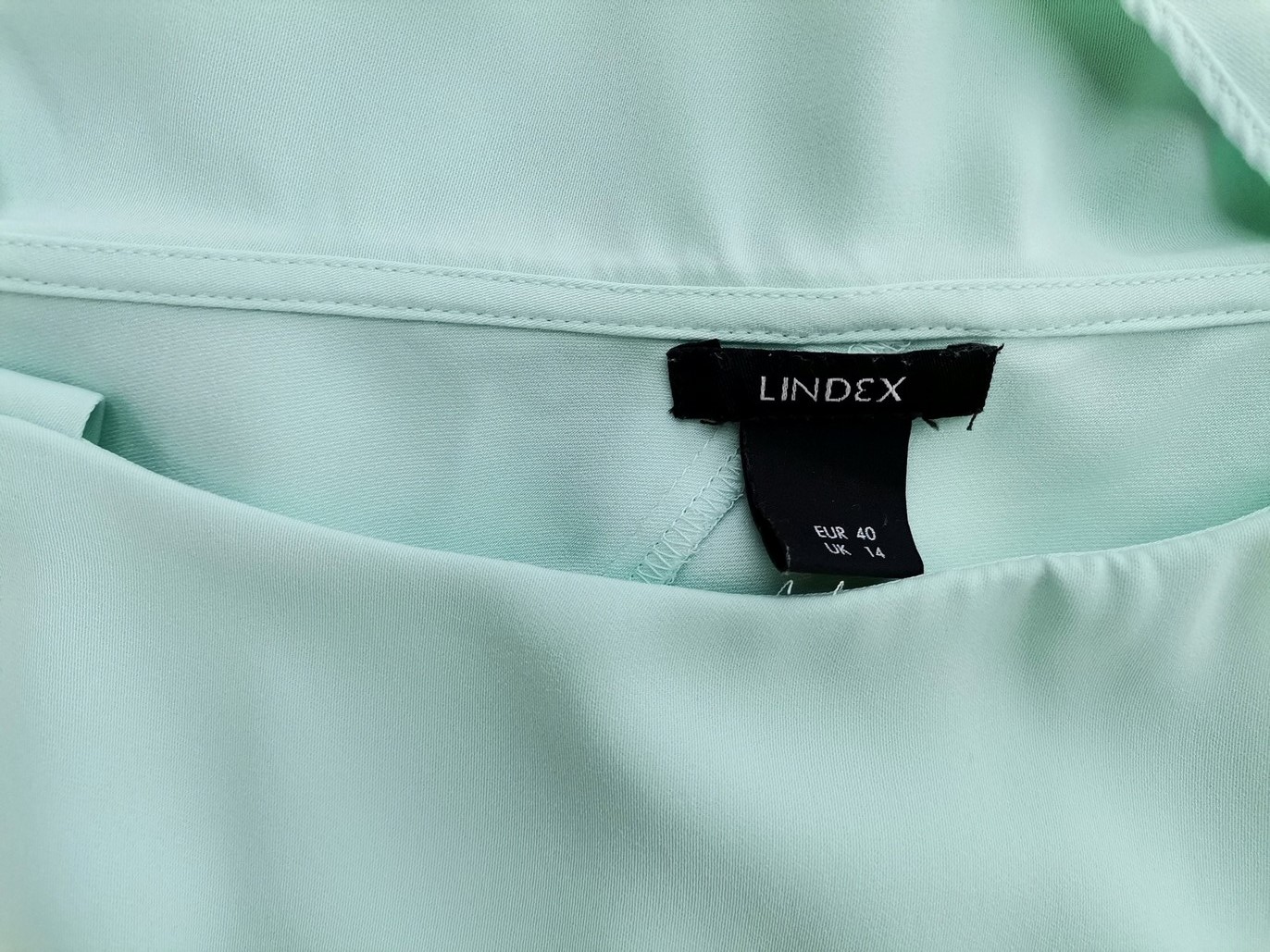 Lindex Rozmiar 14 (40) Kolor Miętowy Odkryte Ramiona Sukienka Maxi Krótki rękaw Długa