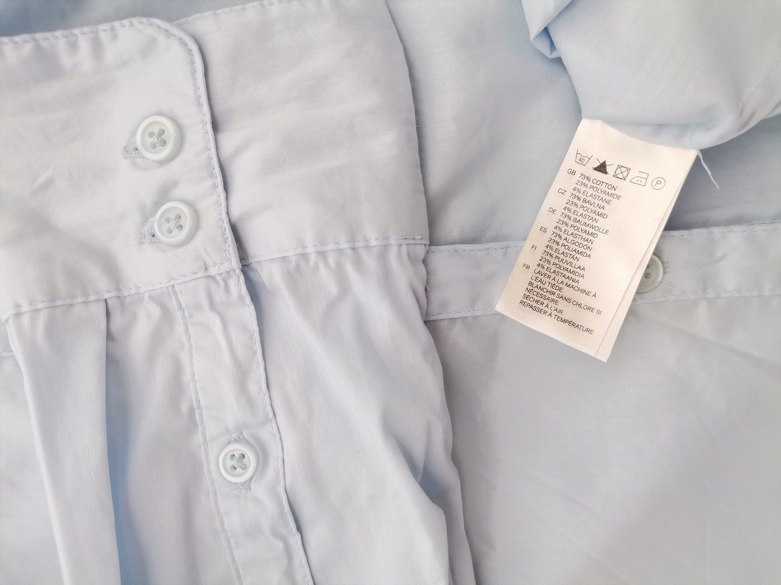 H&m Rozmiar 46 Kolor Niebieski Kołnierz Koszula Zapinana Bluzka Długi rękaw Materiał Bawełna