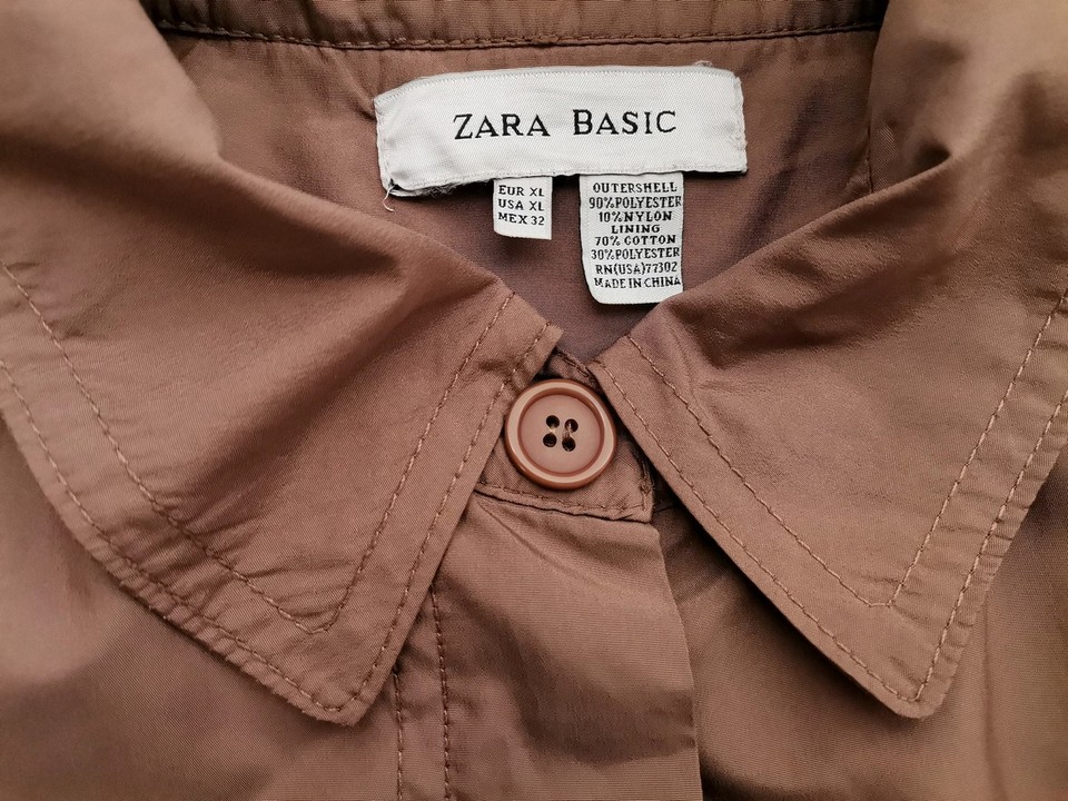 IMG_20220222_102611.jpg ZARA BASIC Rozmiar XL Kolor Brązowy Płaszcz Długi rękaw