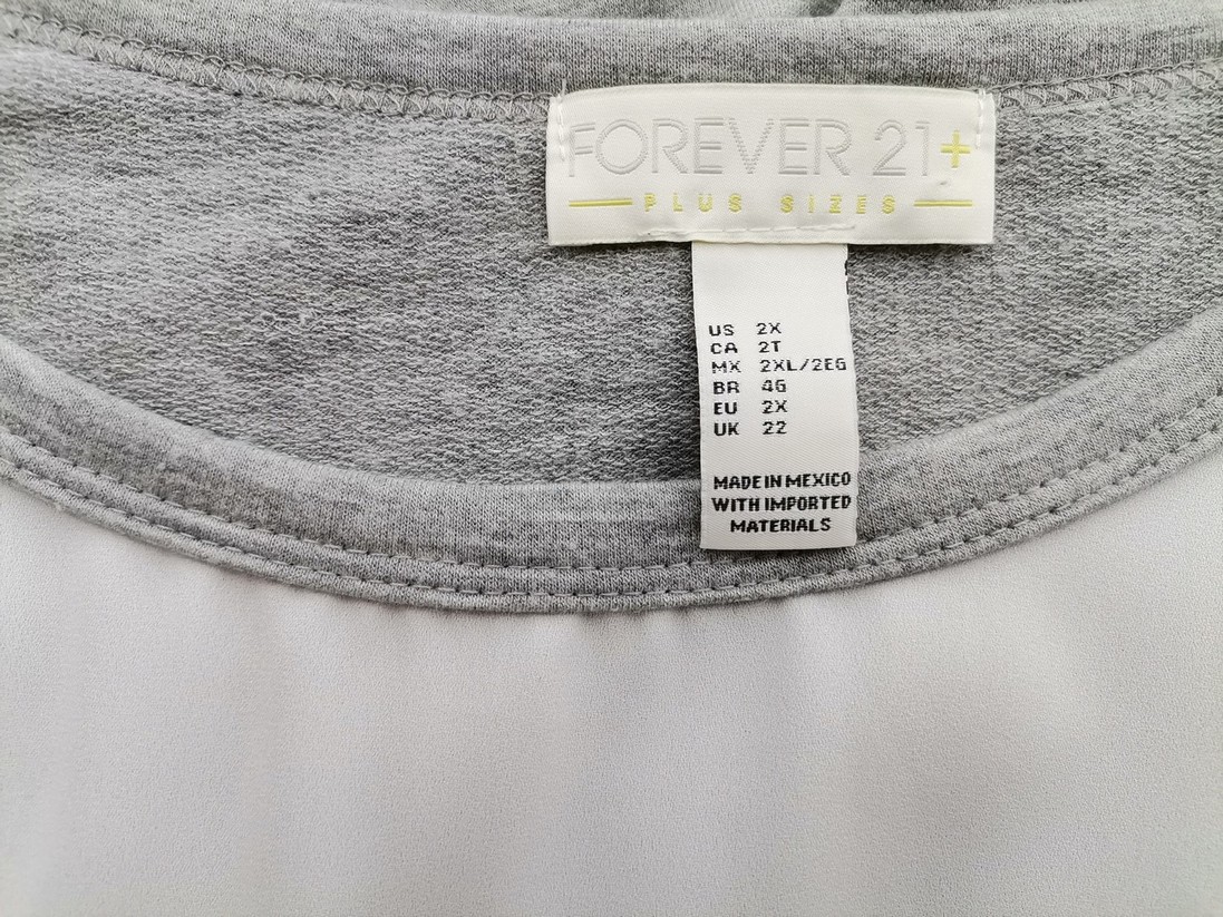 Forever 21 Rozmiar 2XL Kolor Szary Okrągły dekolt Tunika Bluzka Długi rękaw Forever 21 Rozmiar 2XL Kolor Szary Okrągły dekolt Tunika Bluzka Długi rękaw