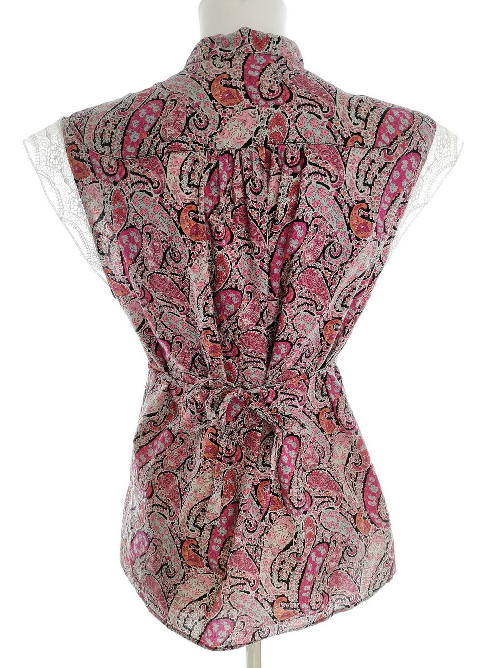IMG_20220222_114813.jpg Oasis Rozmiar 12 (38) Kolor Różowy Kołnierz Bluzka Peplum Krótki rękaw Materiał Bawełna 100%