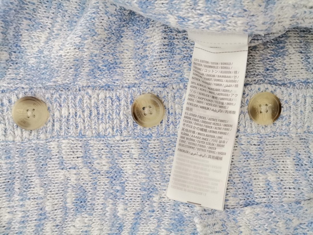 IMG_20220222_142504.jpg Hollister Rozmiar S Kolor Niebieski W serek Długi Zapinany Kardigan Długi rękaw Materiał Bawełna Cienka dzianina