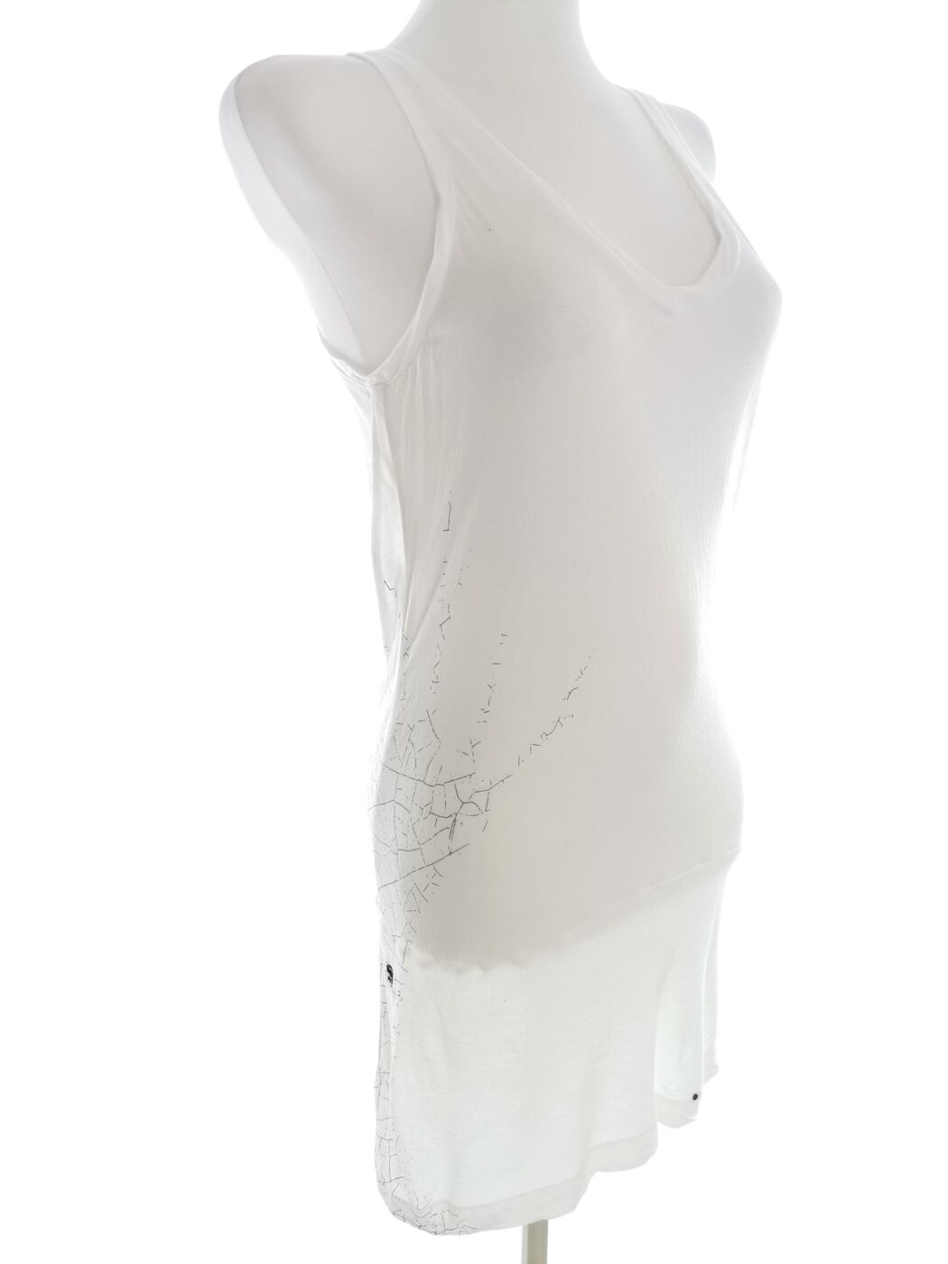 G-Star Raw Rozmiar S Kolor Biały Okrągły dekolt Sukienka Bodycon Bezrękawnik Do Kolan Materiał Modal 100% G-Star Raw Rozmiar S Kolor Biały Okrągły dekolt Sukienka Bodycon Bezrękawnik Do Kolan Materiał Modal 100%