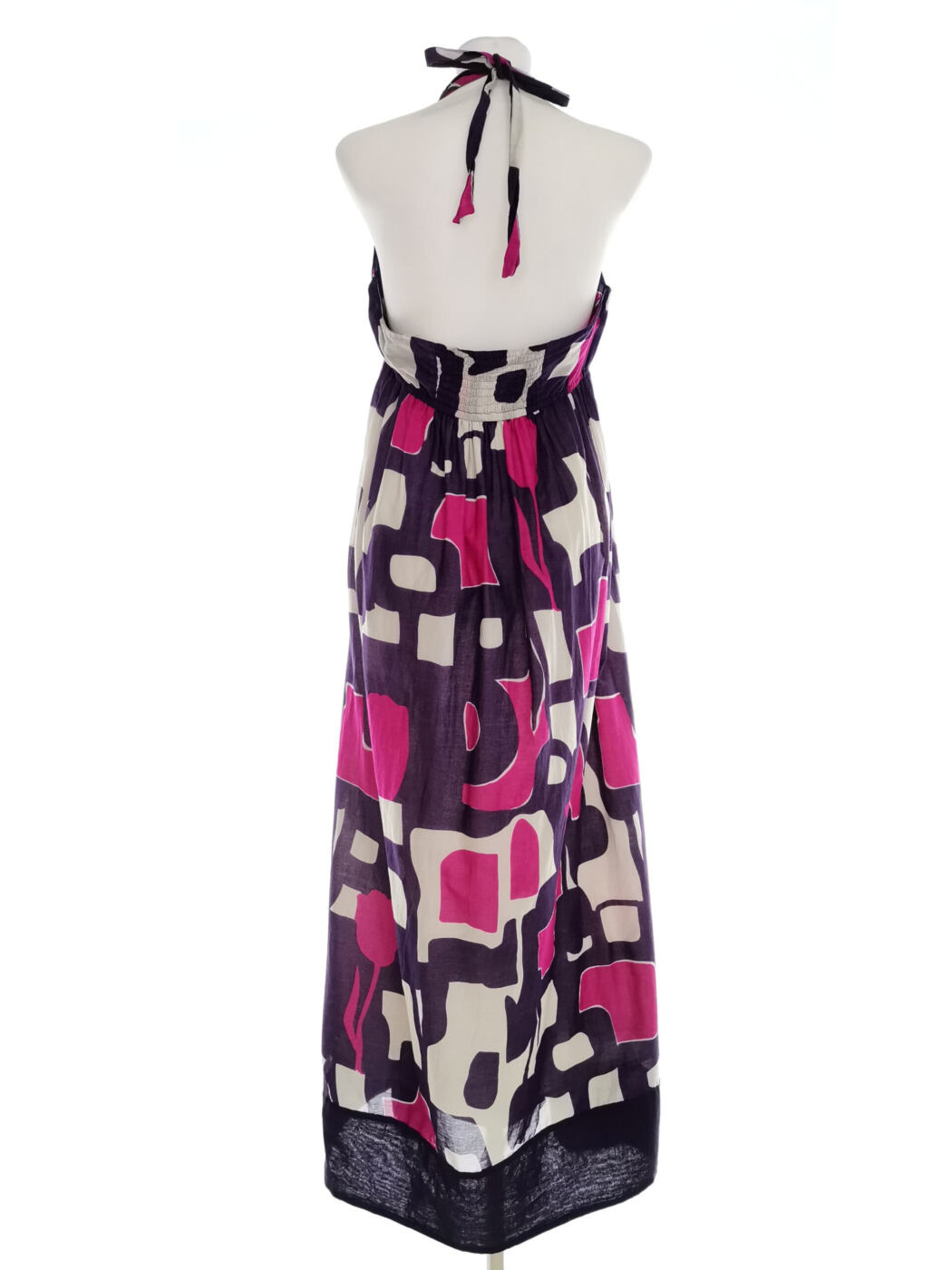 Oasis Rozmiar 14 (40) Kolor Fioletowy Halter Sukienka Maxi Bezrękawnik Długa Materiał Bawełna 100% Oasis Rozmiar 14 (40) Kolor Fioletowy Halter Sukienka Maxi Bezrękawnik Długa Materiał Bawełna 100%