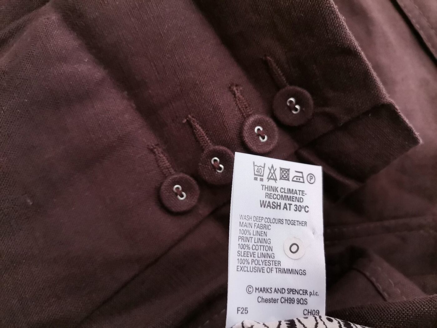 IMG_20220223_122932.jpg Marks&spencer Rozmiar 16 (44) Kolor Brązowy Kołnierz Żakiet z zapięciem Długi rękaw Materiał Len 100%