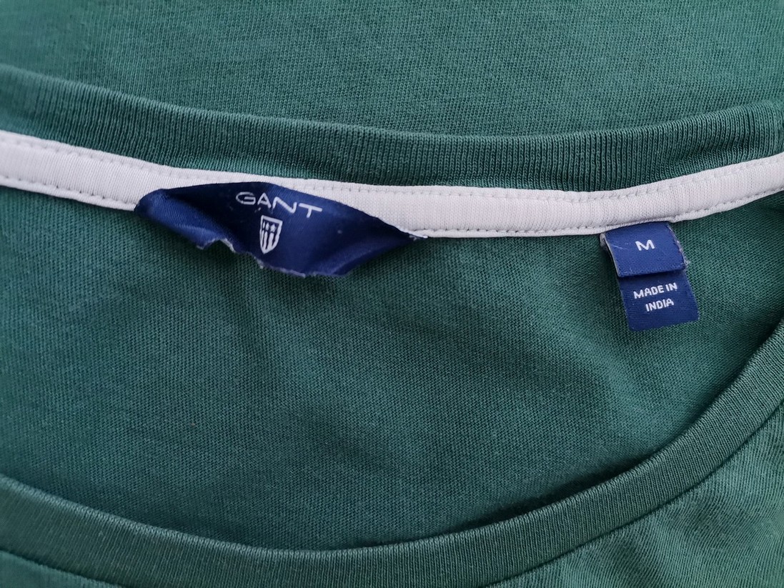 Gant Rozmiar M Kolor Zielony Crew Neck T-Shirt Krótki rękaw Materiał Bawełna 100%