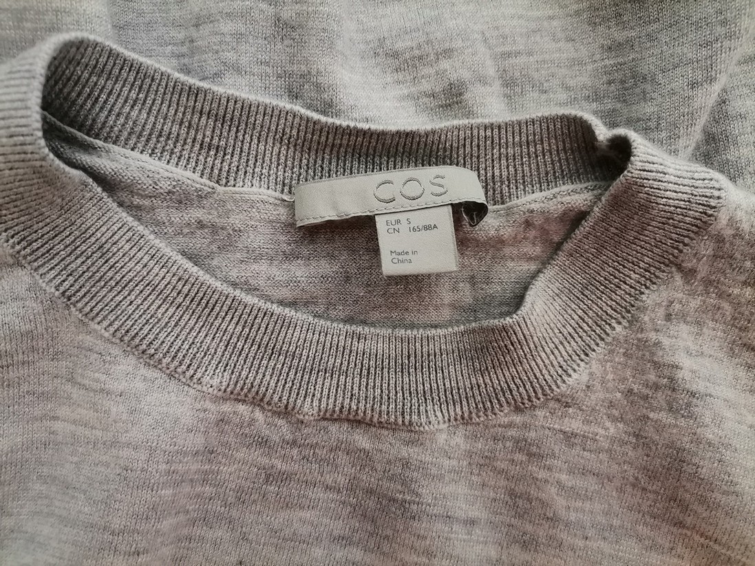 IMG_20220224_123420.jpg COS Rozmiar S Kolor Szary Crew Neck Sweter Długi rękaw Materiał Wełna 100% Cienka dzianina