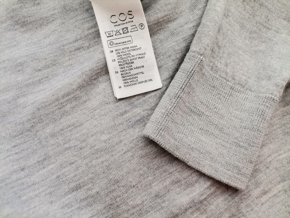 IMG_20220224_123444.jpg COS Rozmiar S Kolor Szary Crew Neck Sweter Długi rękaw Materiał Wełna 100% Cienka dzianina