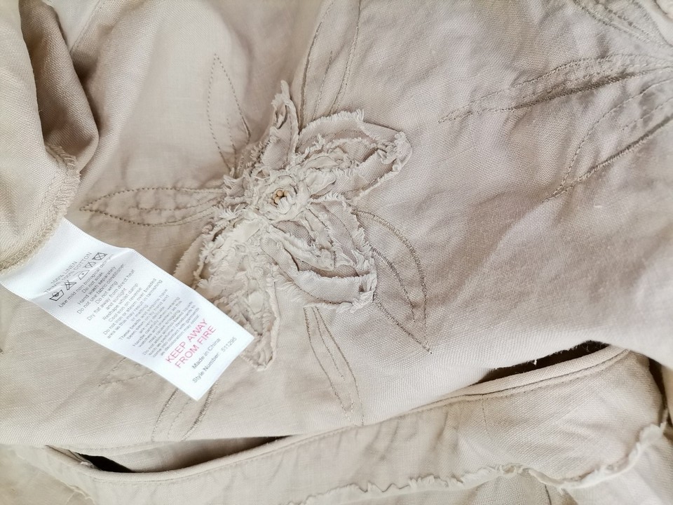 Vintage Rozmiar 42/44 Kolor Kremowy Spódnica Maxi Długa Materiał Len 100%