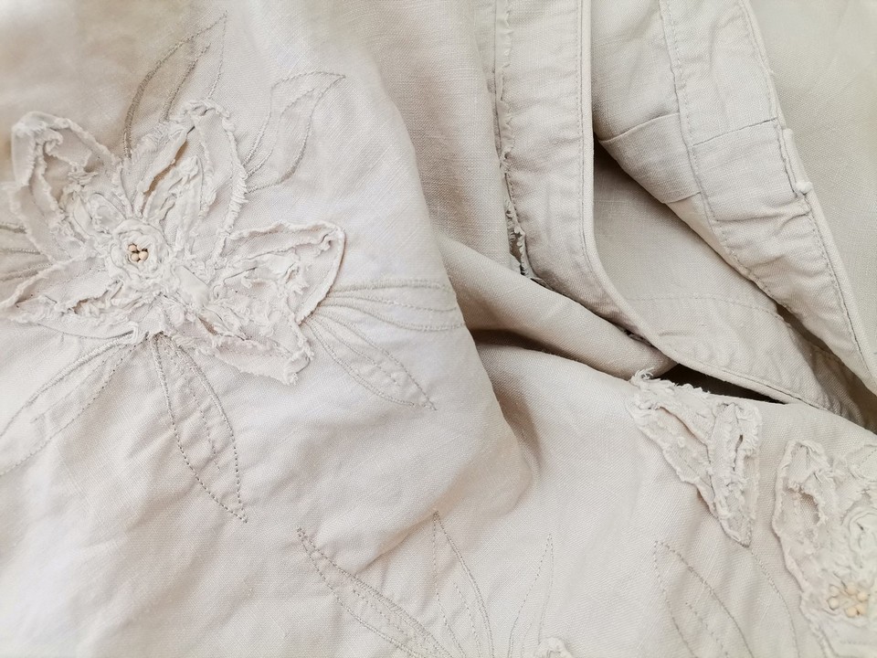 Vintage Rozmiar 42/44 Kolor Kremowy Spódnica Maxi Długa Materiał Len 100%
