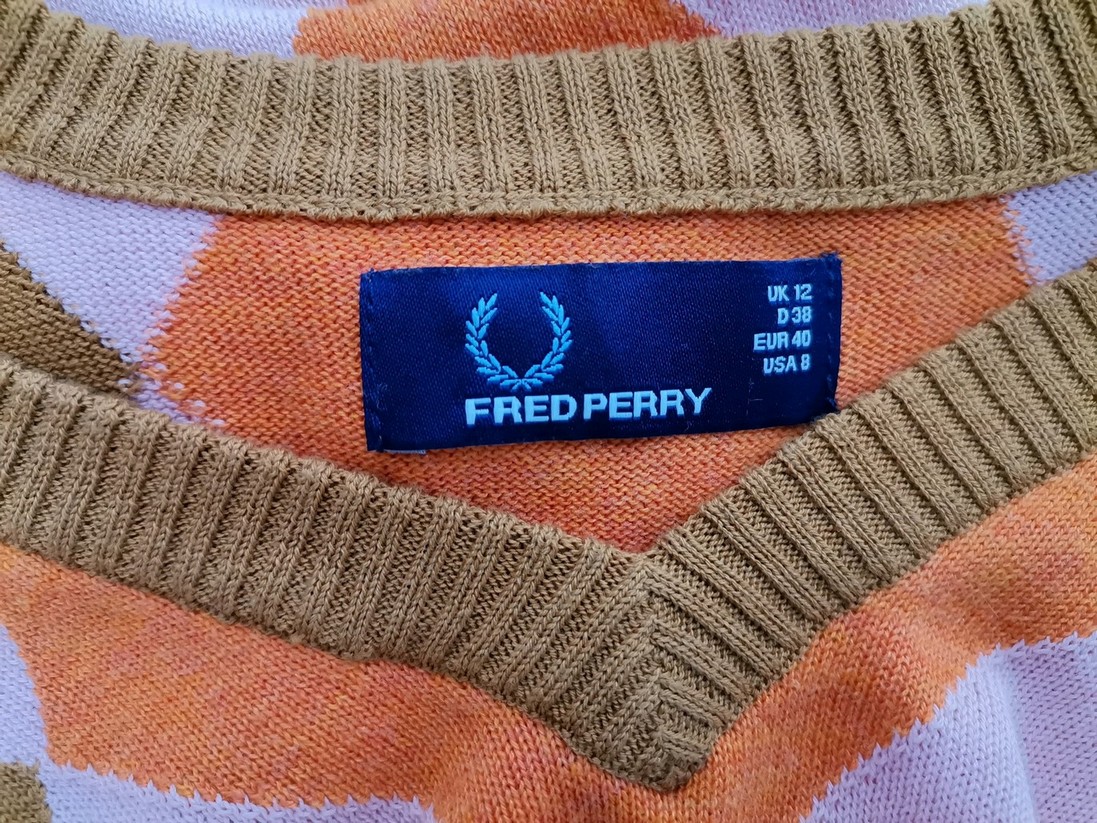 IMG_20220225_142334.jpg Fred Perry Rozmiar 12 (38) Kolor Brązowy Krata Kamizelka Bezrękawnik Materiał Bawełna 100%