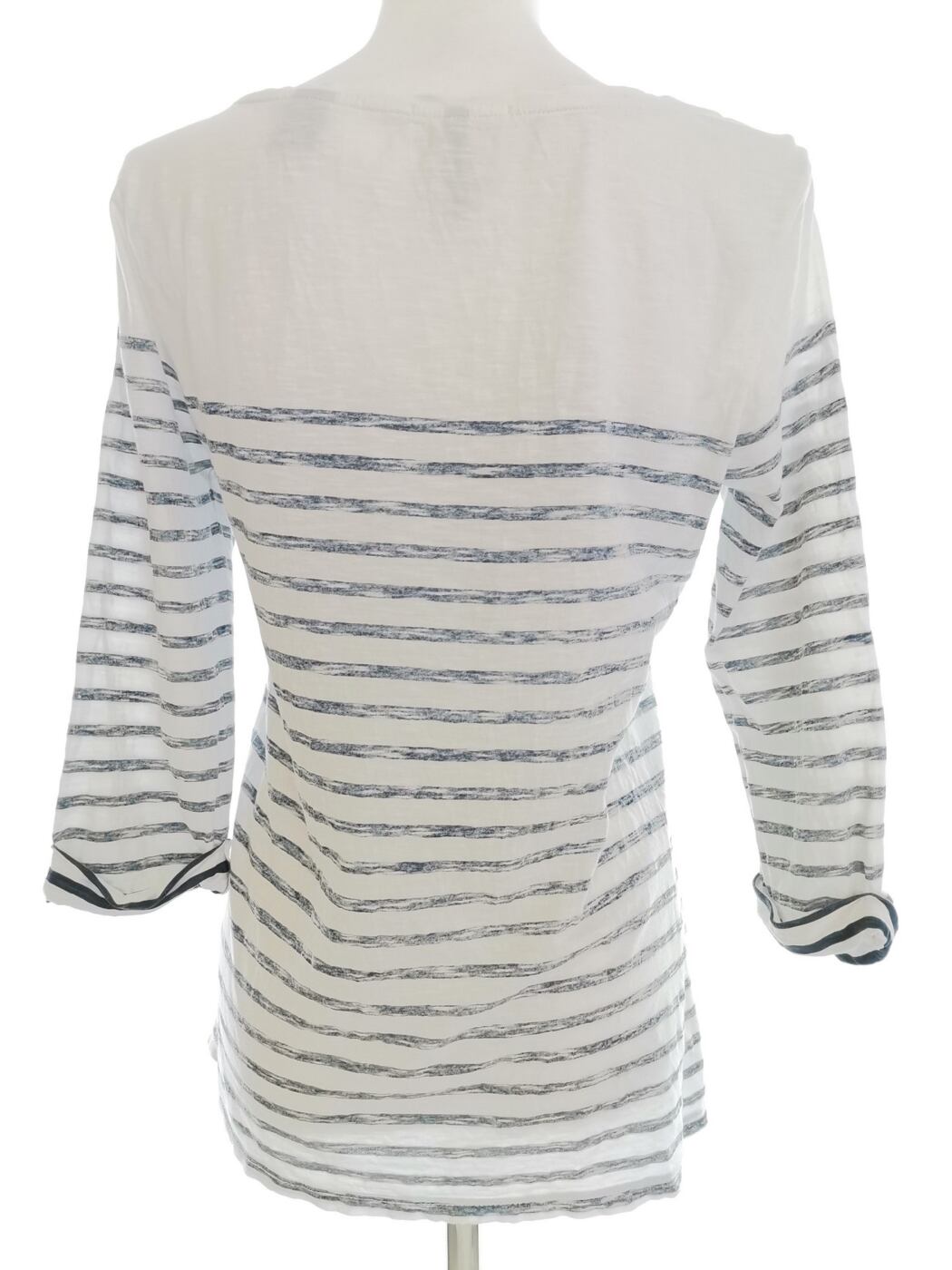 IMG_20220228_113429.jpg Maison scotch Rozmiar 1 (36) Kolor Biały Pasy Dekolt U Bluzka Rękaw 3/4 Materiał Bawełna 100%