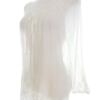 Zara Rozmiar M Kolor Biały Keyhole Crew Neck Bluzka Rękaw 3/4