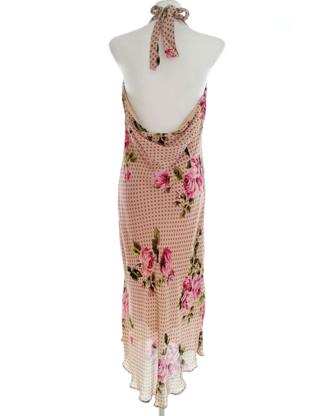 awear Rozmiar 16 (44) Kolor Beżowy Grochy Halter Sukienka Maxi Bezrękawnik Długa Materiał Wiskoza 100% awear Rozmiar 16 (44) Kolor Beżowy Grochy Halter Sukienka Maxi Bezrękawnik Długa Materiał Wiskoza 100%
