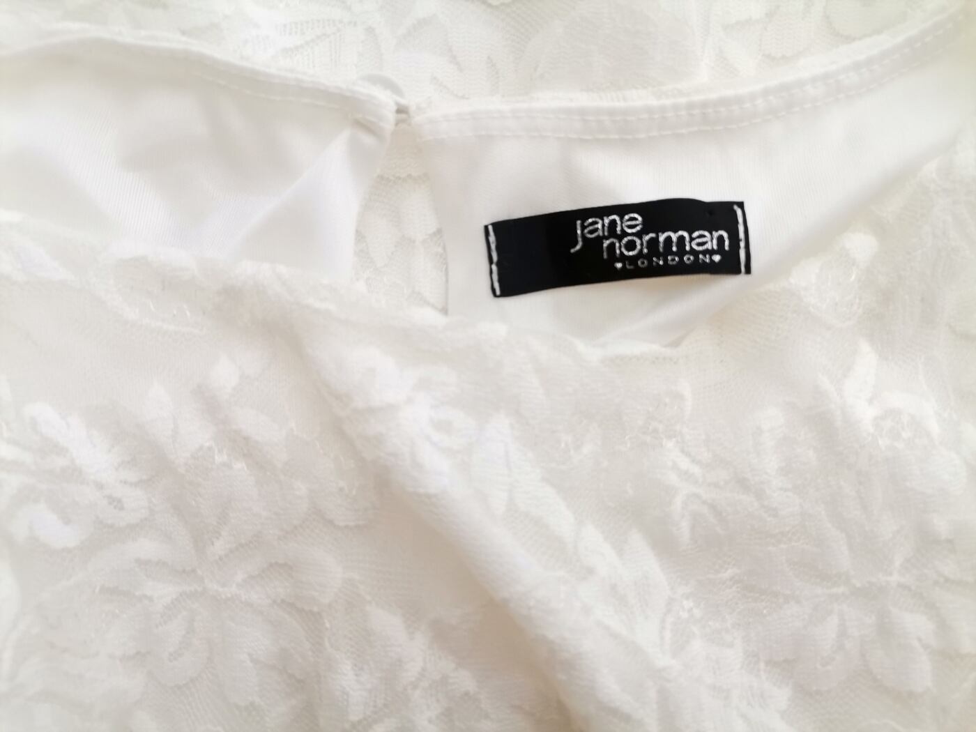 Jane norman Rozmiar 34/36 Kolor Biały Crew Neck Sukienka A-Line Bezrękawnik Do Kolan Jane norman Rozmiar 34/36 Kolor Biały Crew Neck Sukienka A-Line Bezrękawnik Do Kolan