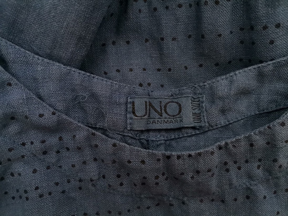 Uno Rozmiar ONE SIZE (42/44) Kolor Niebieski Grochy Okrągły dekolt Sukienka Prostokątna Bezrękawnik Midi Materiał Len 100% Uno Rozmiar ONE SIZE (42/44) Kolor Niebieski Grochy Okrągły dekolt Sukienka Prostokątna Bezrękawnik Midi Materiał Len 100%