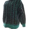 Vintage Rozmiar 46/48 Kolor Czarny W łódkę Sweter Długi rękaw Cienka dzianina