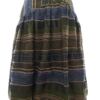 Vintage Kolor Zielony Pasy A-Line Spódnica Midi