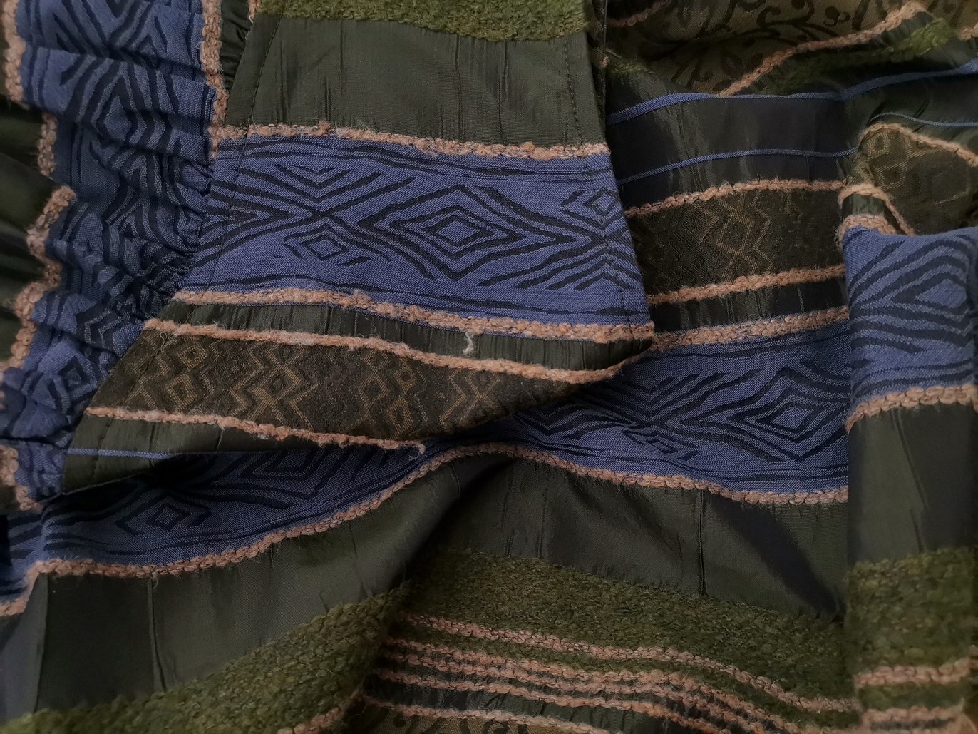 Vintage Kolor Zielony Pasy A-Line Spódnica Midi