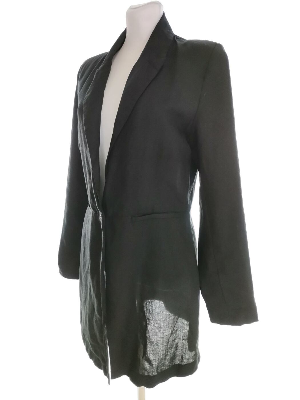 Fransa Rozmiar 40 Kolor Czarny Płaszcz Długi rękaw Materiał Rayon