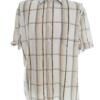 BEN SHERMAN Rozmiar 4 (XL) Kolor Kremowy Krata Kołnierz Męska Koszula Casual Krótki rękaw