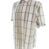 BEN SHERMAN Rozmiar 4 (XL) Kolor Kremowy Krata Kołnierz Męska Koszula Casual Krótki rękaw