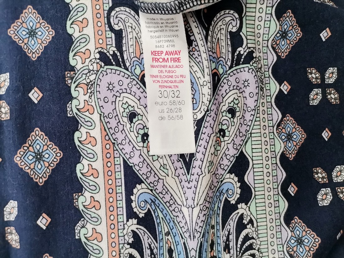 Vintage Rozmiar 30/32 (58/60) Kolor Granatowy Dekolt U Sukienka Prostokątna Rękaw 3/4 Do Kolan Materiał Wiskoza Vintage Rozmiar 30/32 (58/60) Kolor Granatowy Dekolt U Sukienka Prostokątna Rękaw 3/4 Do Kolan Materiał Wiskoza