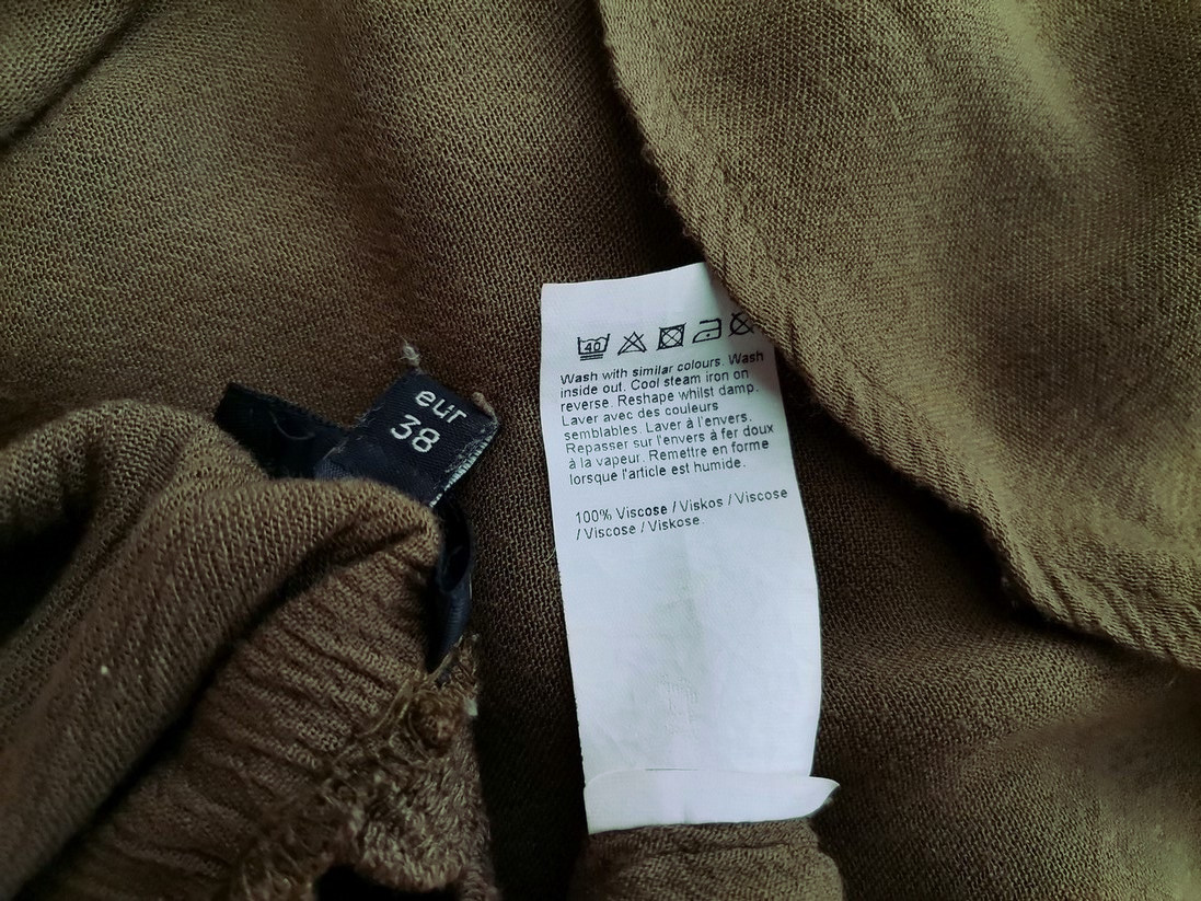 River island Rozmiar 12 (38) Kolor Khaki Okrągły dekolt Bluzka Krótki rękaw Materiał Wiskoza 100%