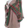River island Rozmiar 18 (44) Kolor Brązowy Paisley W serek Bluzka Rękaw 3/4