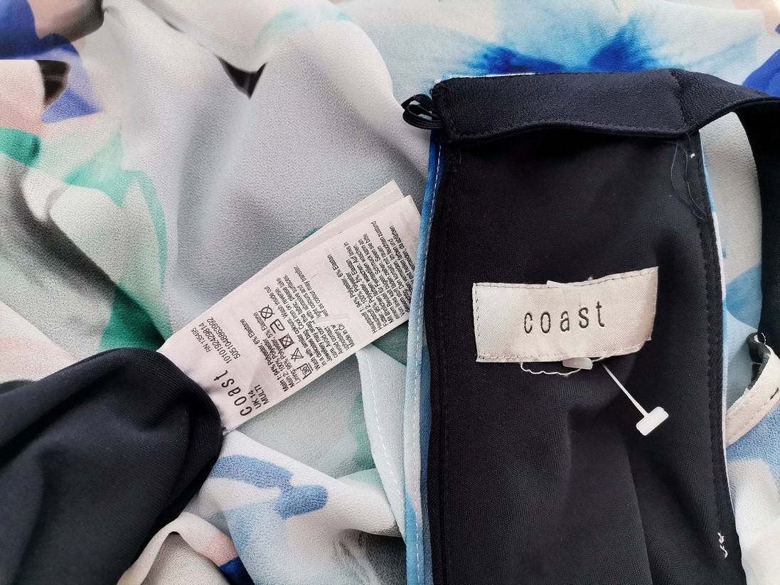 Coast Rozmiar 14 (42) Kolor Niebieski Halter Sukienka Letnia Bezrękawnik Midi Coast Rozmiar 14 (42) Kolor Niebieski Halter Sukienka Letnia Bezrękawnik Midi