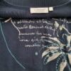 Signature Rozmiar L Kolor Granatowy Split Crew Neck Bluzka Popover Guziki Rękaw 3/4 Materiał Bawełna 100%