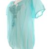 Flash Woman Rozmiar XL Kolor Niebieski Keyhole Crew Neck Bluzka Krótki rękaw Materiał Bawełna 100%