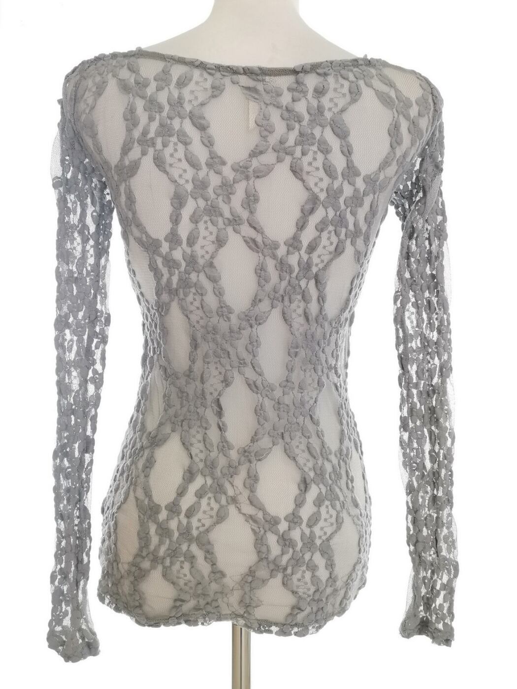 Intimately By Free People Rozmiar M Kolor Szary Okrągły dekolt Bluzka Długi rękaw Materiał Bawełna