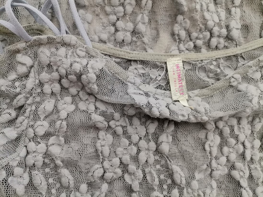 Intimately By Free People Rozmiar M Kolor Szary Okrągły dekolt Bluzka Długi rękaw Materiał Bawełna