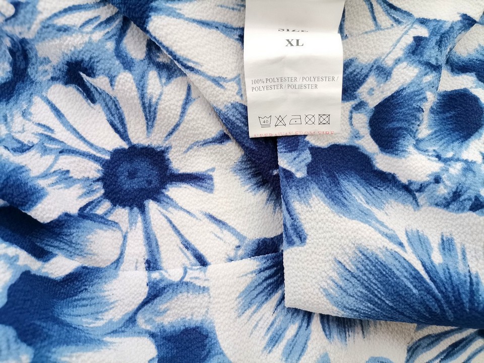 Blue Vanilla Rozmiar XL Kolor Niebieski Crew Neck Sukienka Ołówkowa Krótki rękaw Do Kolan Blue Vanilla Rozmiar XL Kolor Niebieski Crew Neck Sukienka Ołówkowa Krótki rękaw Do Kolan