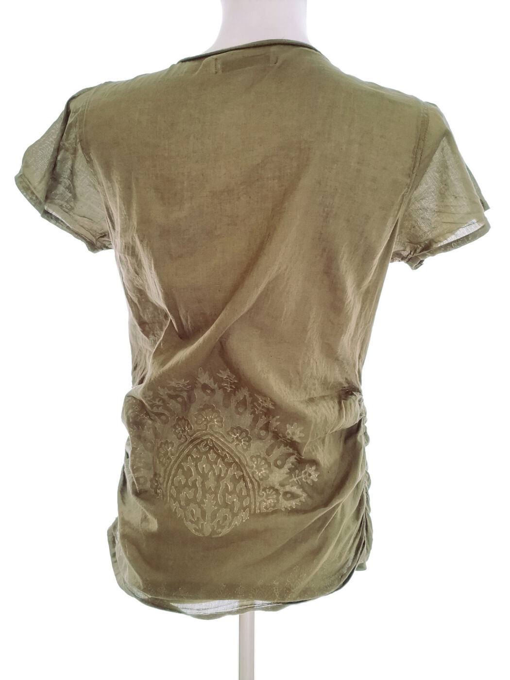IMG_20220317_132434.jpg Hunkydory Rozmiar M Kolor Khaki W serek Bluzka Kopertowa Krótki rękaw Materiał Bawełna 100%