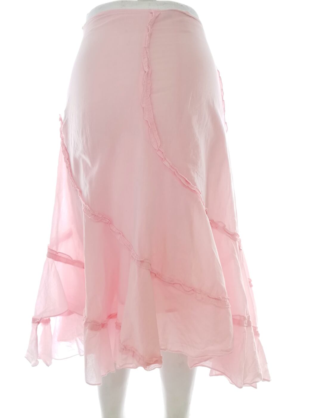 Charlotte russe Rozmiar 11 (46) Kolor Różowy Spódnica Rozkloszowana Midi Materiał Bawełna 100%