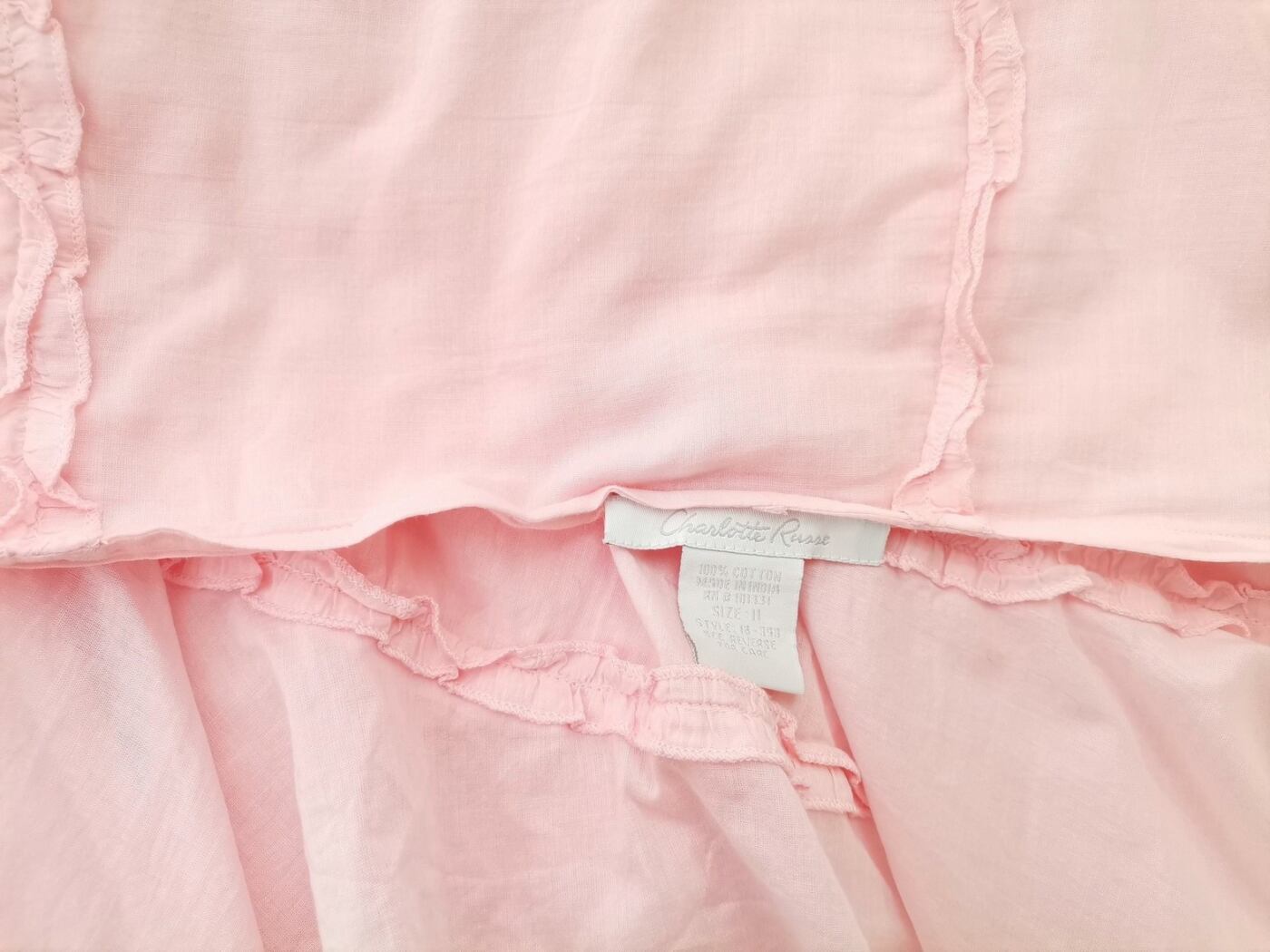 Charlotte russe Rozmiar 11 (46) Kolor Różowy Spódnica Rozkloszowana Midi Materiał Bawełna 100%